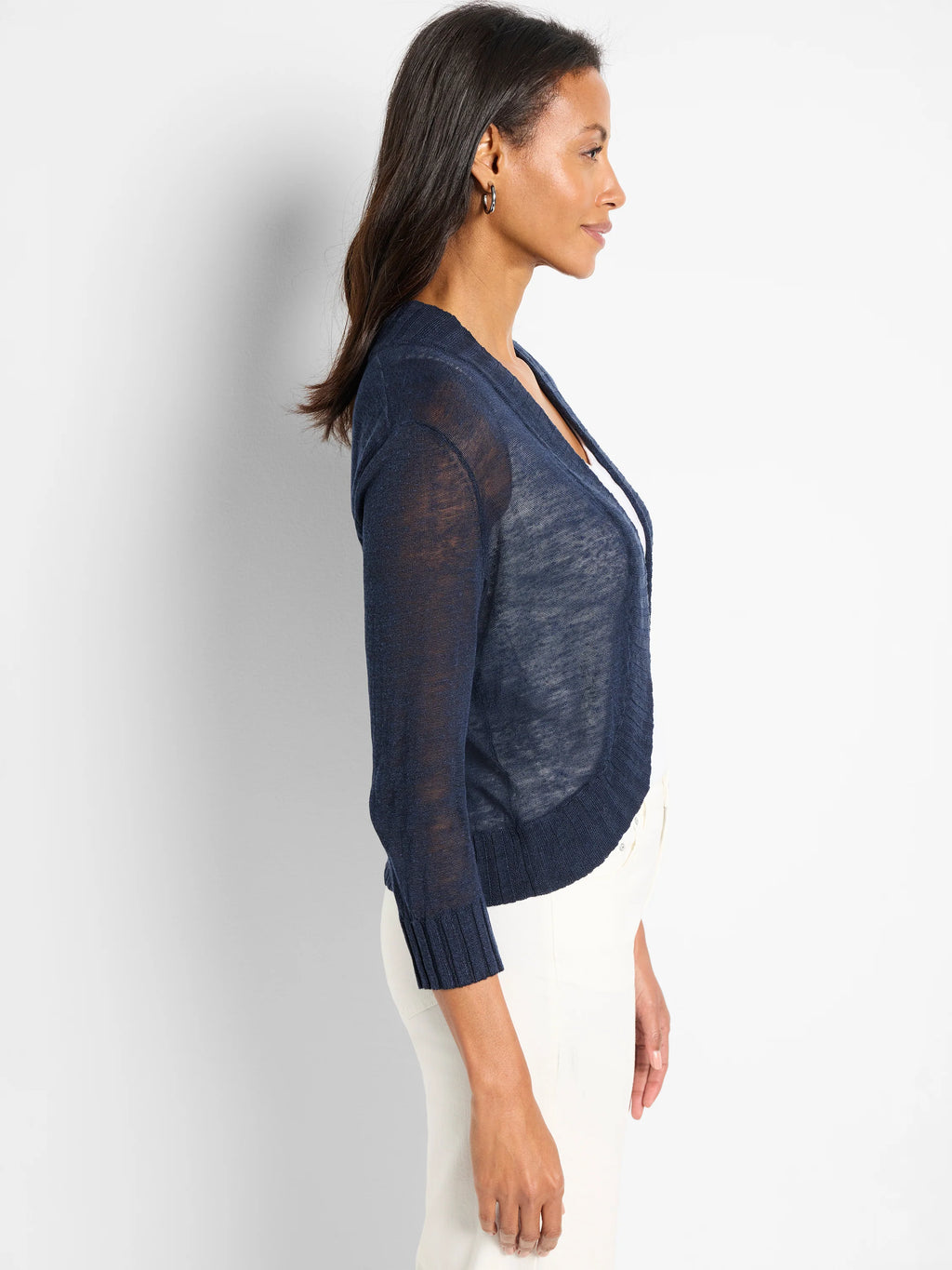 Nic + Zoe Bolero Cardigan in Indigo - Harper Greer