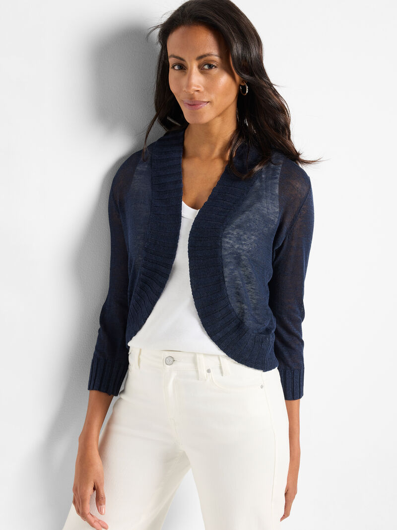 Nic + Zoe Bolero Cardigan in Dark Indigo