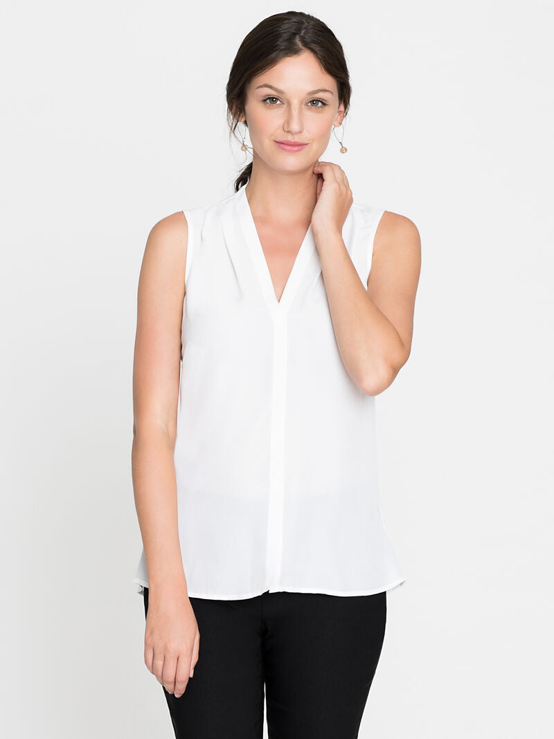 Nic + Zoe Cap Sleeve Day to Night Top in Paper White