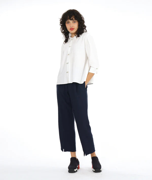 Niche Twin Button Top in White - Harper Greer