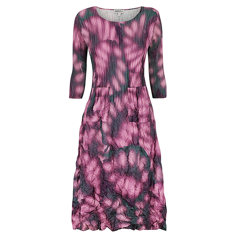 Alquema Smash Pocket Dress in Purple Leaf