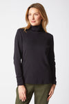 Habitat Cozy Rib Ruched Turtleneck in Black
