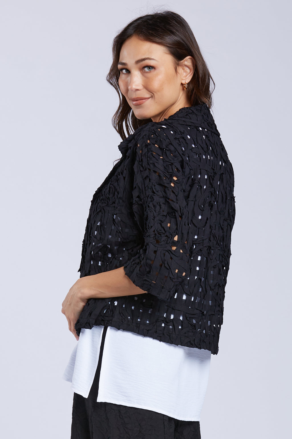 Sydney Project Cris Cropped Jacket in Black - Harper Greer