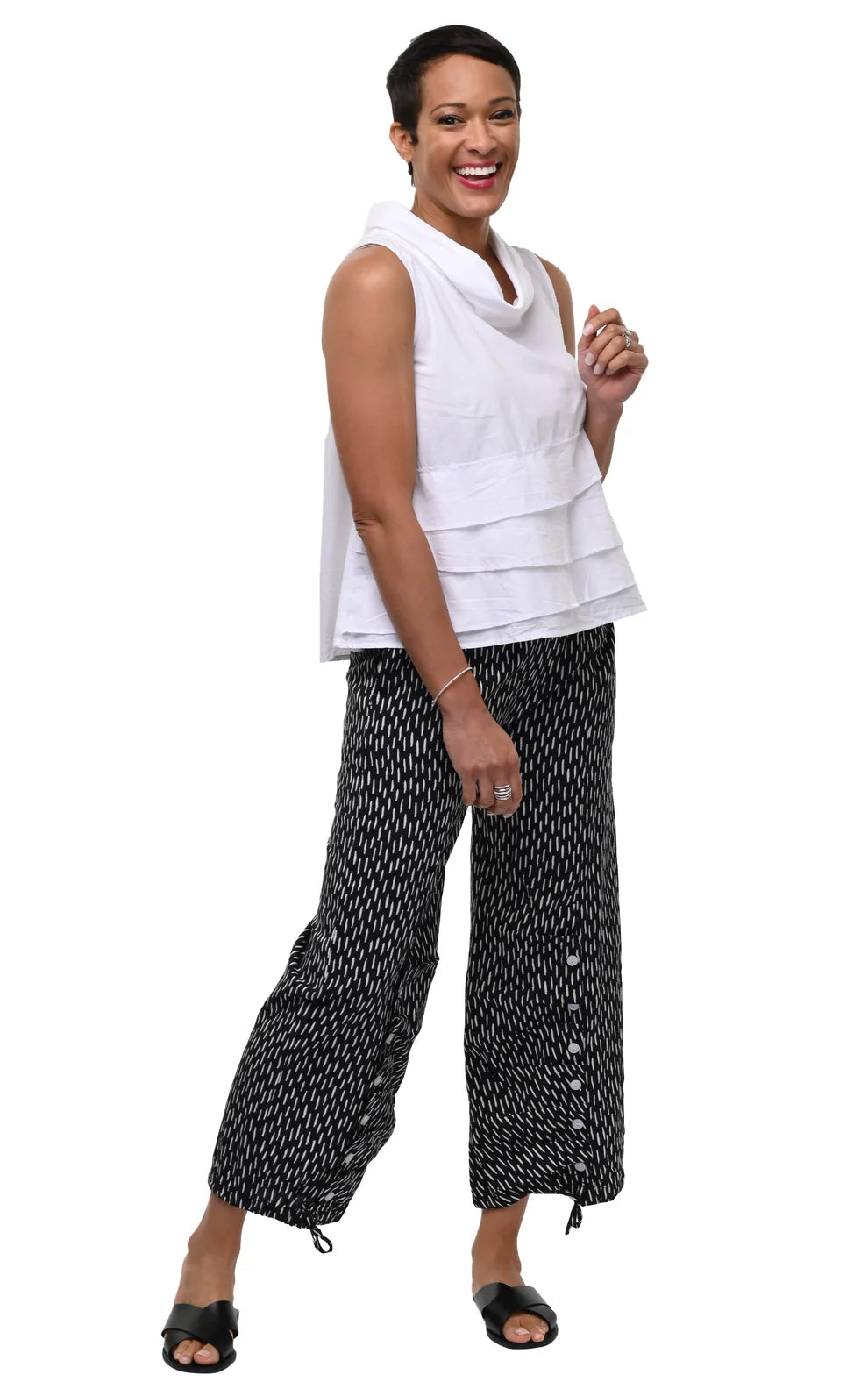 Tulip Scooter Pant in Dashed Lines - Harper Greer