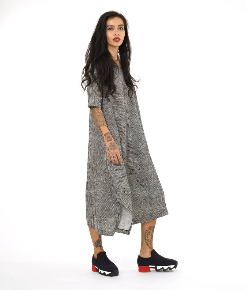 Niche Florence Dress in Black Ridge Stripe
