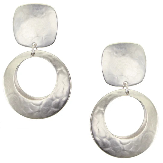 M Baer Domed Silver Earring