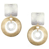 M Baer Square with Wide Rings Clip Earring