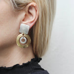 M Baer Square with Wide Rings Clip Earring