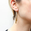 Marjorie Baer Long Layered Rectangles Wire Earrings