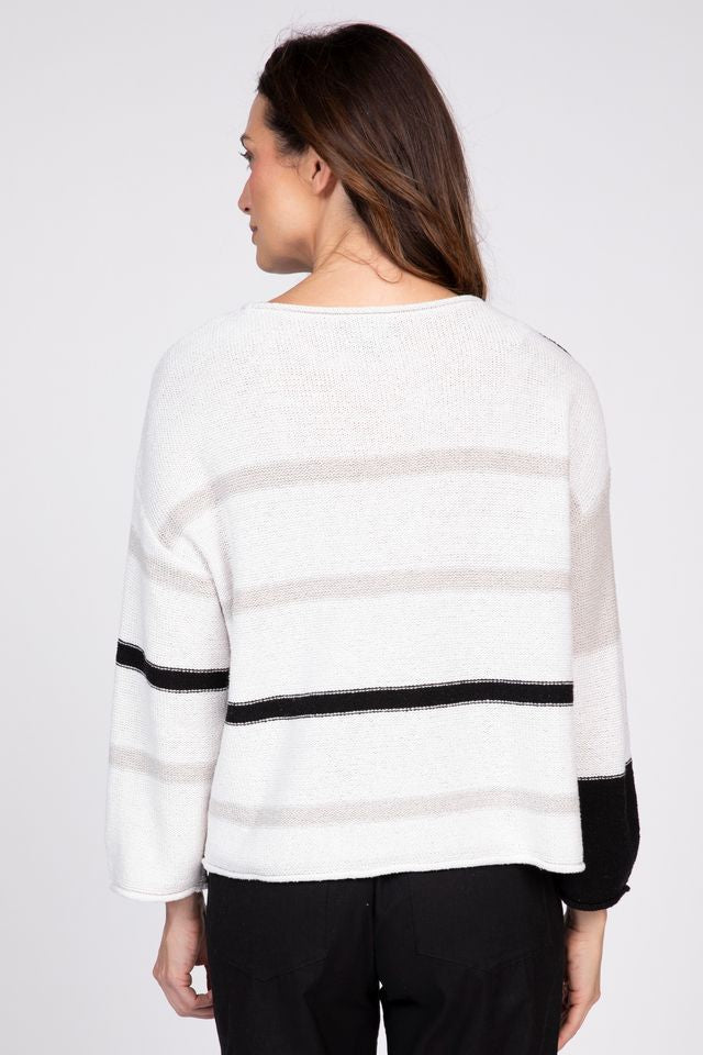 Olivia by Habitat Colorblock Split Stripes Sweater - Harper Greer
