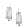 Tapered Rectangle with Interlocking Ring Earring