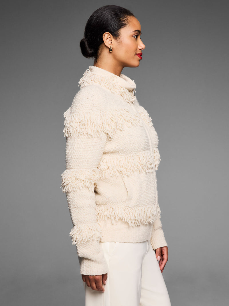 Nic + Zoe Gold Label Place Fringe Jacket in Chamois