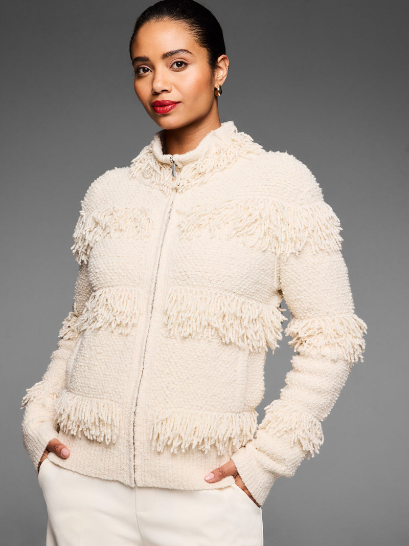Nic + Zoe Gold Label Place Fringe Jacket in Chamois