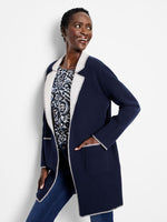 Nic + Zoe Cool Nights Reversible Jacket in Indigo and Dove Grey