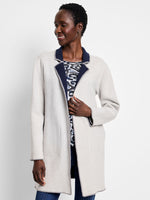 Nic + Zoe Cool Nights Reversible Jacket in Indigo and Dove Grey