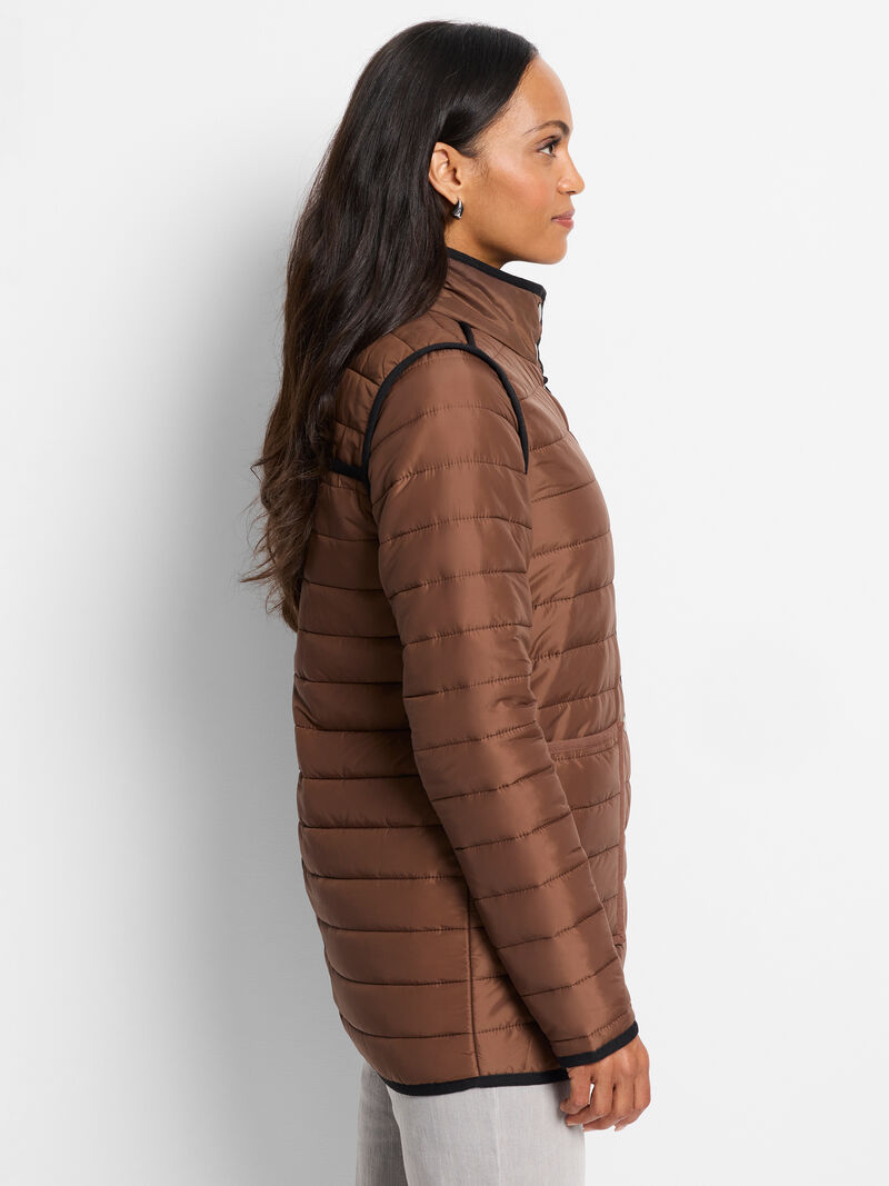 Nic + Zoe Allovette Reversible Puffer in Brown Multi SALE!