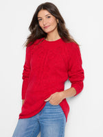 Nic + Zoe Femme Cable Sweater in Amaryliss