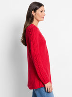 Nic + Zoe Femme Cable Sweater in Amaryliss