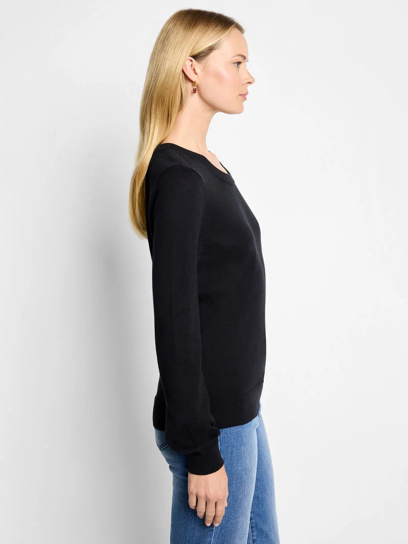 NIC + ZOE COTTON CREW IN BLACK - Harper Greer