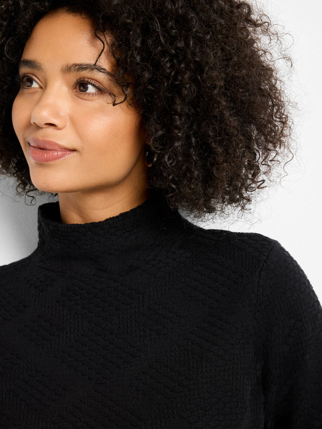 Nic + Zoe Textured Diamonds Sweater in Black Onyx