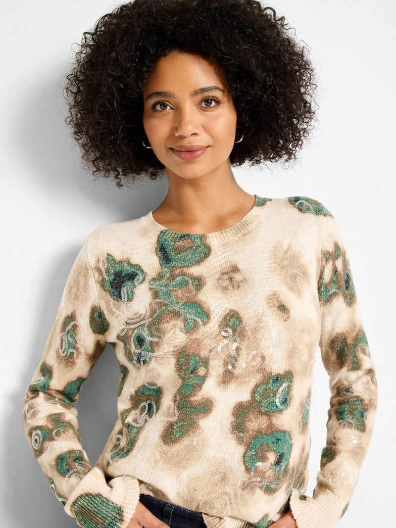 Nic + Zoe Camo Shine Sweater