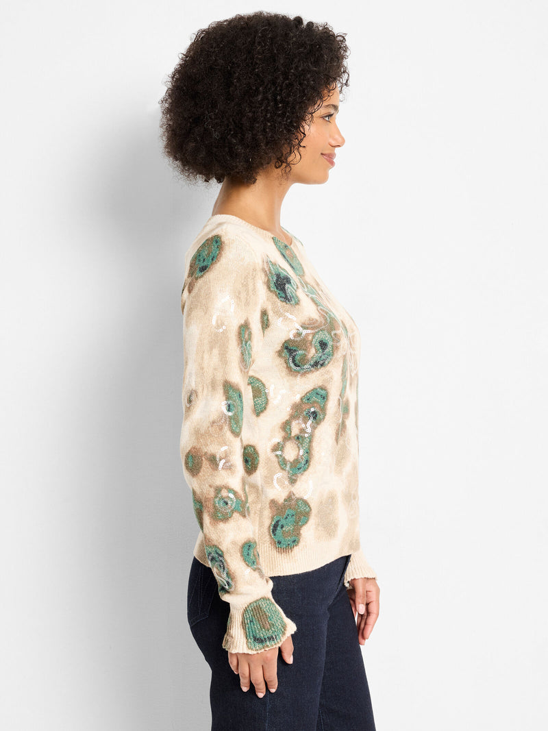 Nic + Zoe Camo Shine Sweater