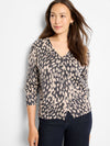 Nic + Zoe Wild Dot Buttoned Up Pullover
