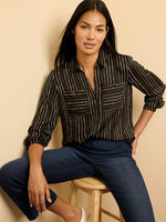 Nic + Zoe Mini Painted Stripe Blouse
