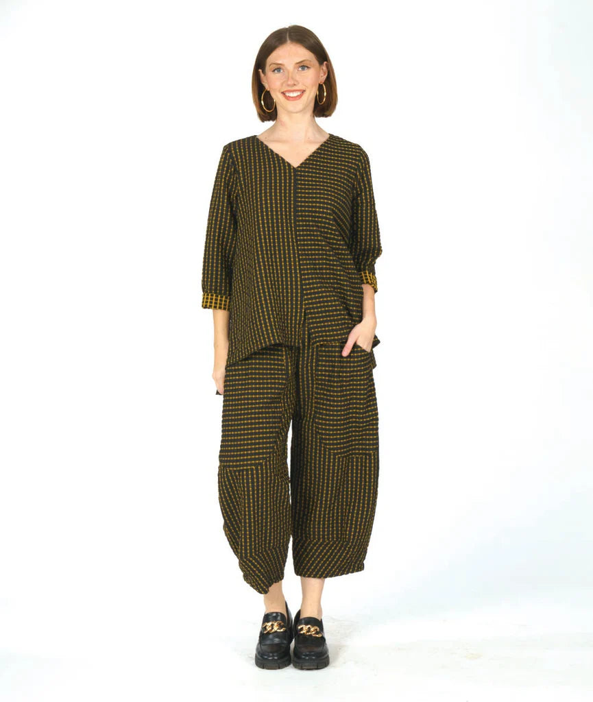 Niche Izzie Pant in Black/Mustard Check