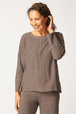 Habitat Pasadena Stripe Canyon Pullover in Truffle