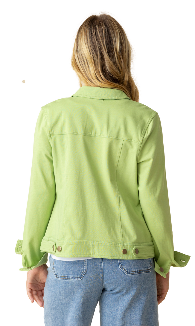 Habitat Stonewash Cotton Knit Jean Jacket in Leaf