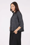 Niche Twin Button Top in Grey Ridge Stripe
