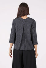 Niche Twin Button Top in Grey Ridge Stripe