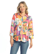 Jess & Jane Cancun Button Down Shirt with 3/4 Cuff Sleeve