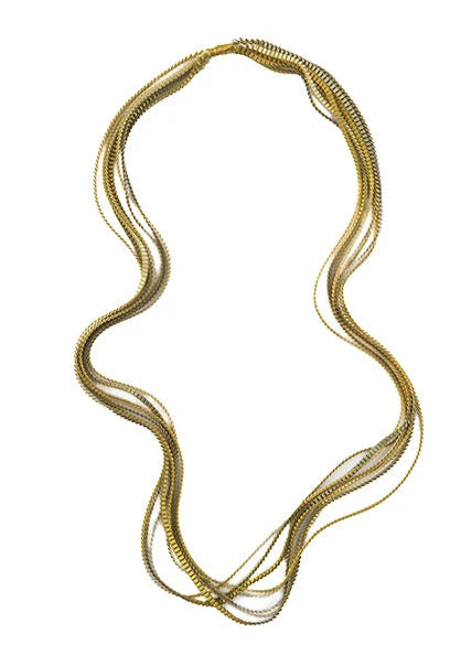 Essilp Necklace in Ecru, Khaki & Gold