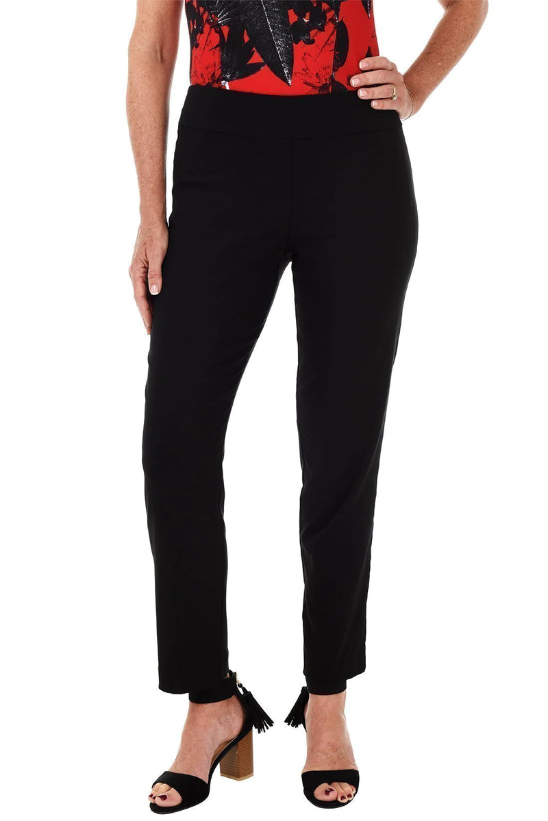Krazy Larry "Plus" Pull on Ankle Pant in Black Microfiber