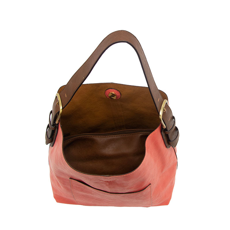 Classic Hobo Handbag in Living Coral