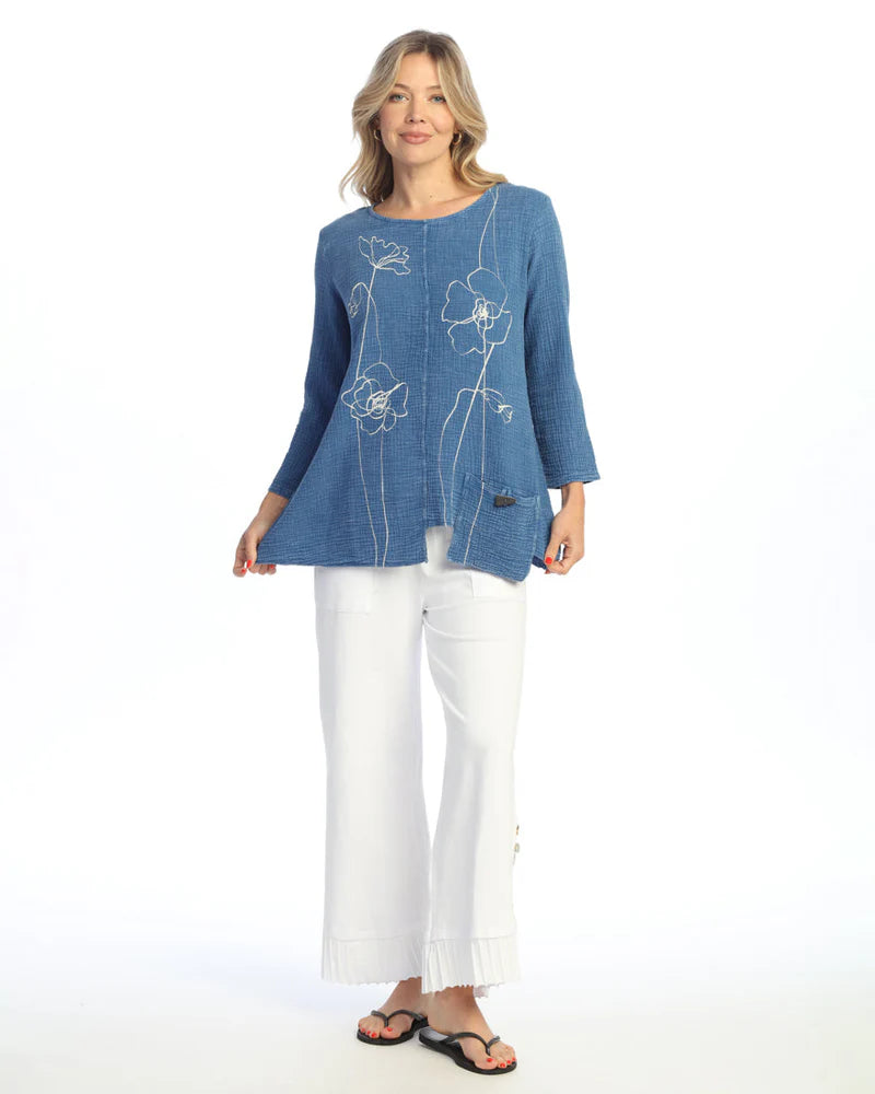 Jess & Jane Mineral Washed Sketch Top in Indigo