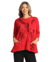 Jess & Jane Safari Cotton Tunic Top in Red
