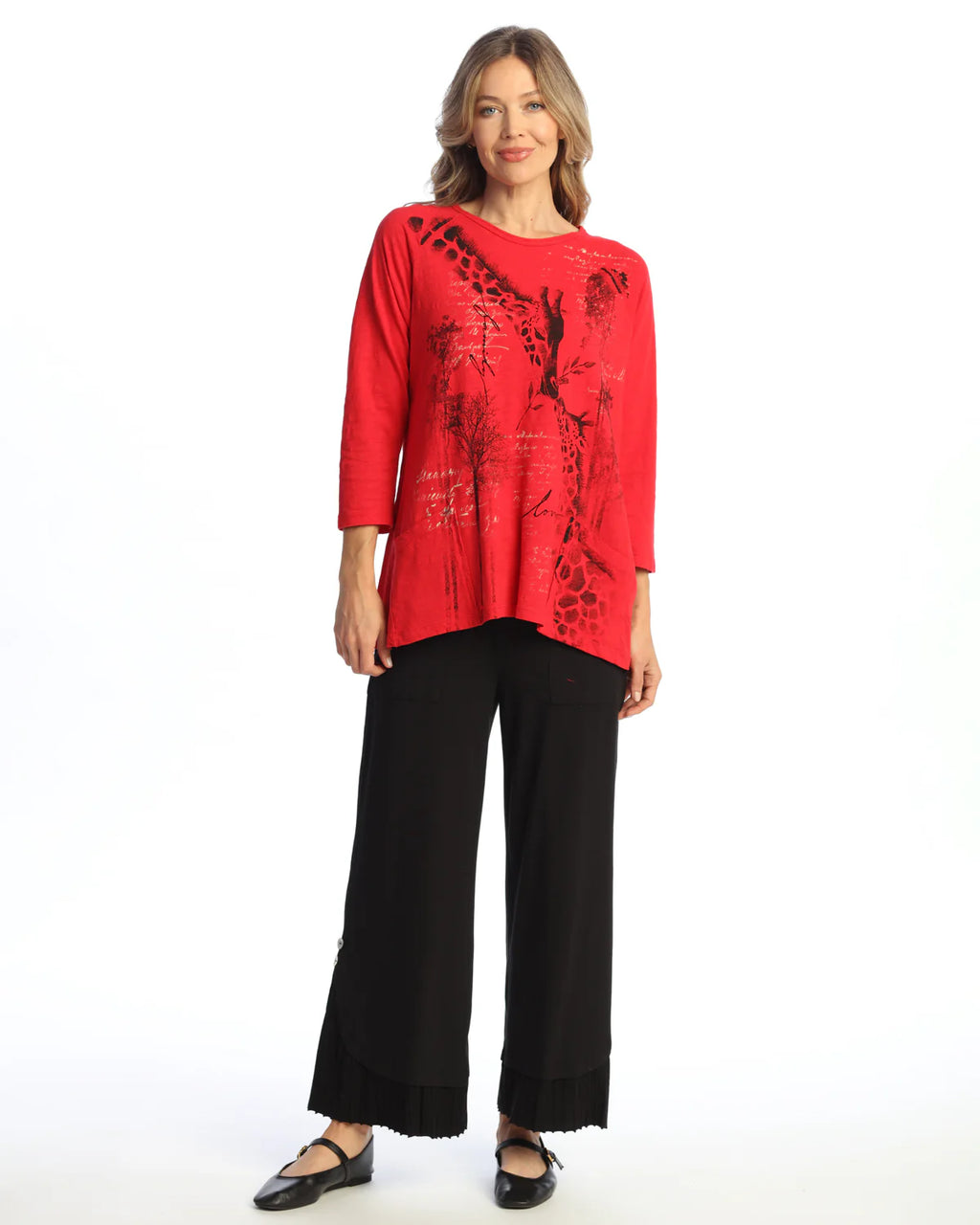 Jess & Jane Safari Cotton Tunic Top in Red