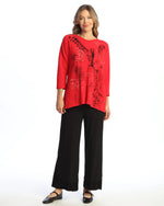 Jess & Jane Safari Cotton Tunic Top in Red
