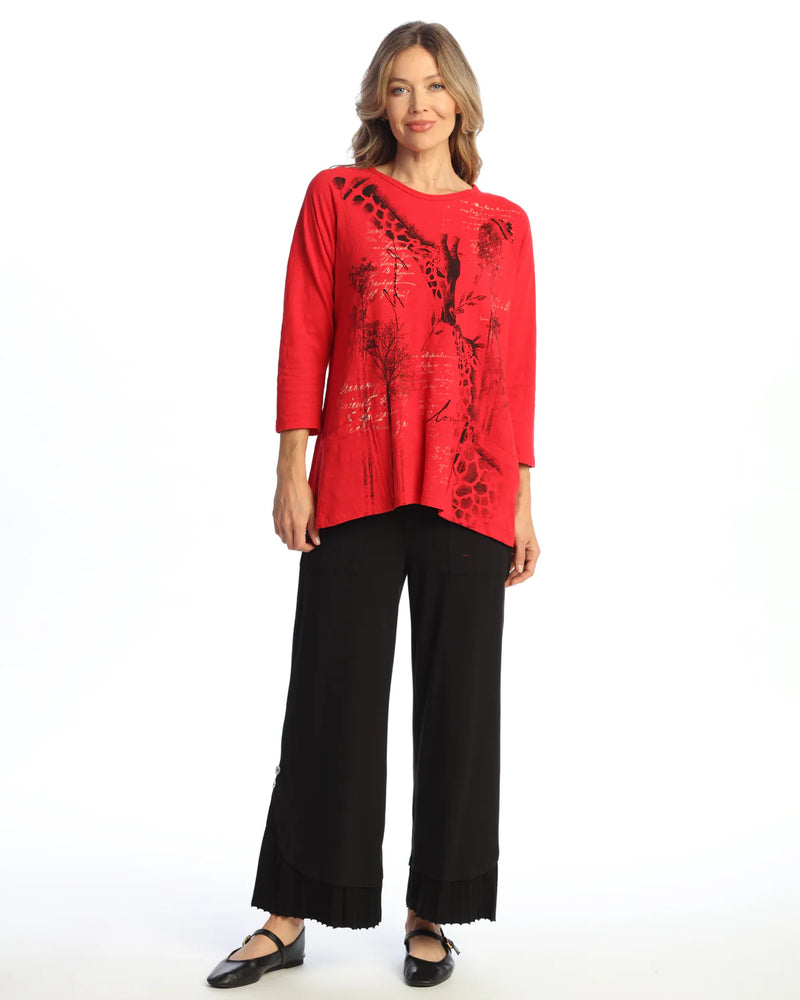 Jess & Jane Safari Cotton Tunic Top in Red