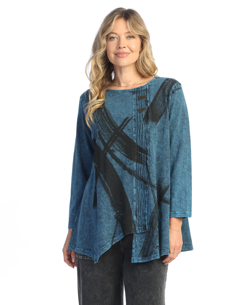 Jess & Jane Mineral Wash Faux Wrap Top