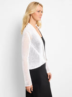 Nic + Zoe Mesh Cocoon Cardigan in Paper White