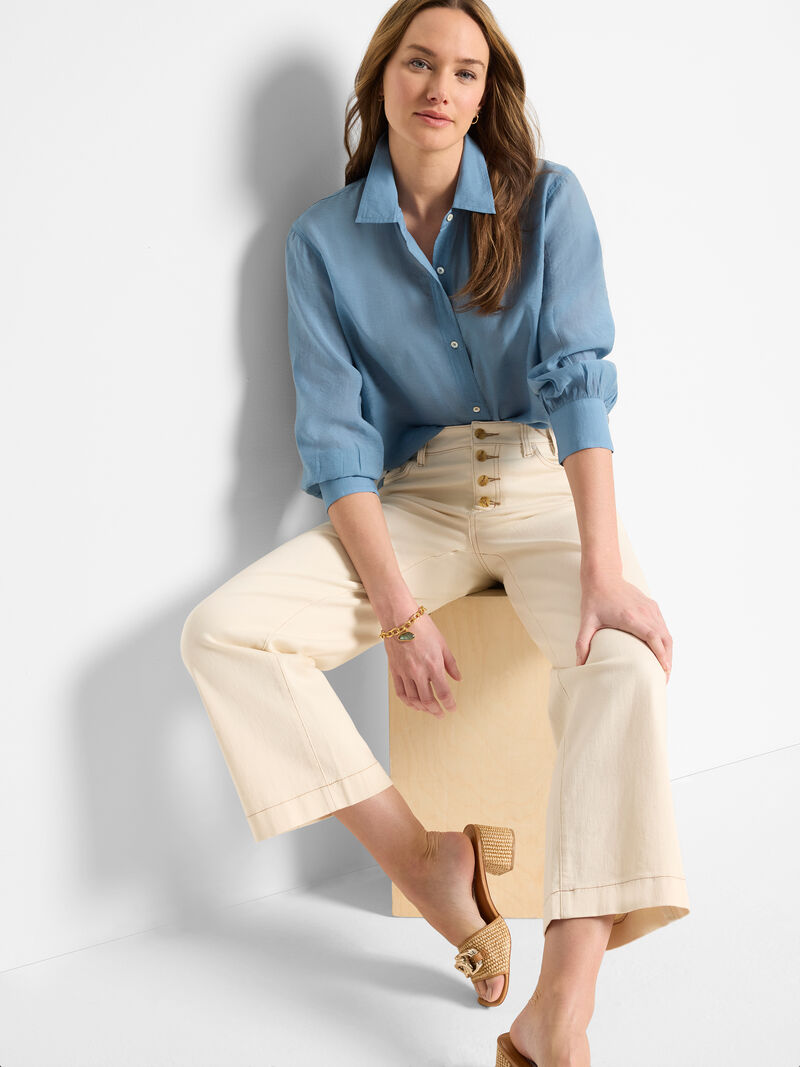 Nic & Zoe Breeze Shirt in Misty Blue