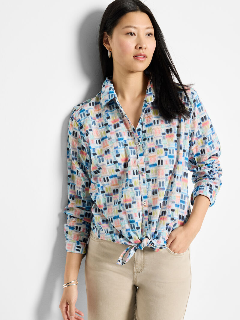 Nic + Zoe Portofino Cotton Boyfriend Shirt