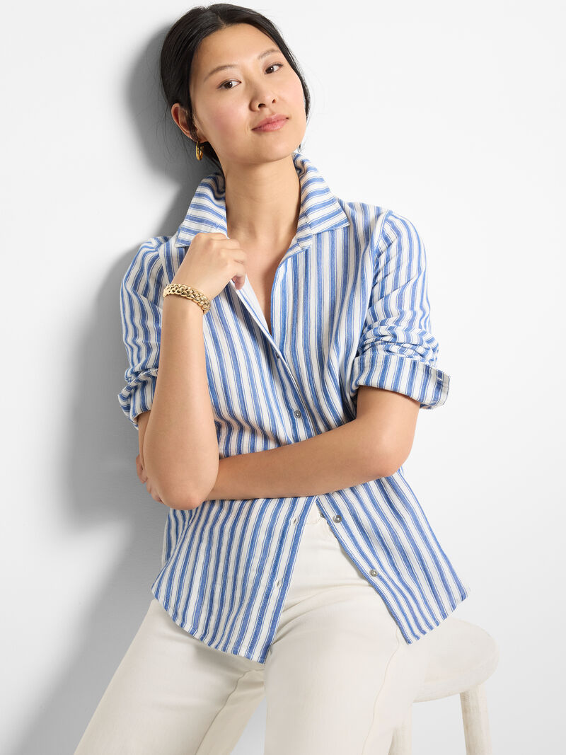 Nic + Zoe Double Gauze Striped Shirt