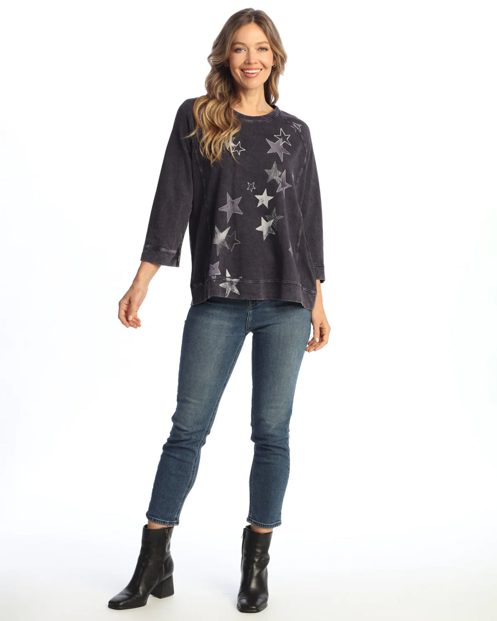 Jess & Jane Starla Cotton Top in Violet