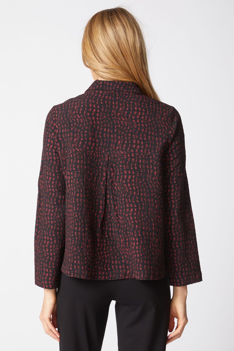 Habitat Crinkle Crepe Mosaic Easy Jacket in Wine