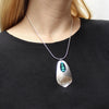 Marjorie Baer Hammered Cutout Teardrop with Turquoise Bead Stack Necklace